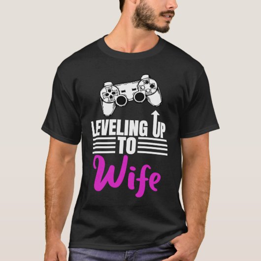 Leveling Up To Wife Wedding Gamer Gaming Girl Tシャツ (正面)