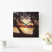 Lever de soleil sur La Grande Motte - France スクエア壁時計 (ホーム)