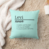 Levi、Boy パーソナライズされた Name Definition クッション (ブランケット)