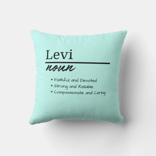 Levi、Boy パーソナライズされた Name Definition クッション (裏面)