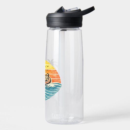 Levi Retro Sunset Name Design ウォーターボトル (左面)