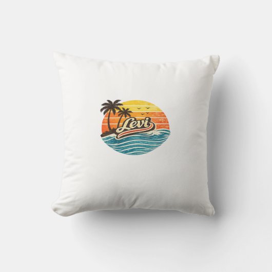 Levi Retro Sunset Name Design クッション (正面)