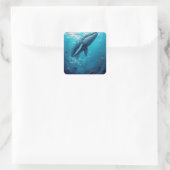 Leviathan’s Flight to Freedom – Surreal Whale Art スクエアシール (バッグ)