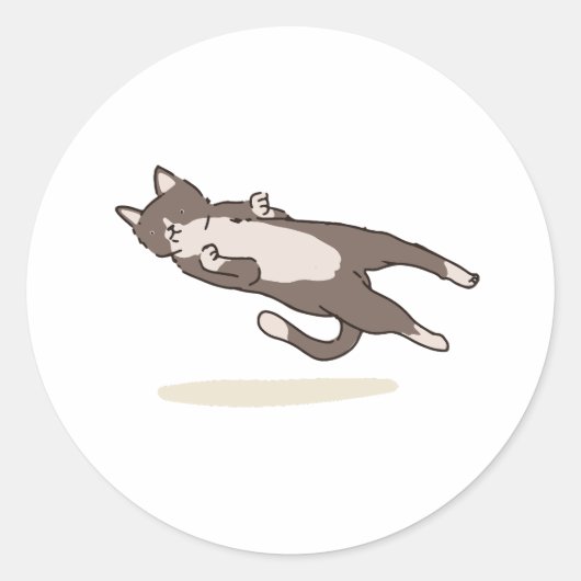 Levitating Cat sticker ラウンドシール (正面)