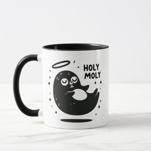 Levitating Holy Mole Mug – Cute Floating Animal  マグカップ (左)