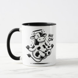Levitating Meditating Holy Cow Mug – Zen Animal  マグカップ
