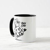 Levitating Meditating Holy Cow Mug – Zen Animal  マグカップ (正面左)