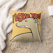 Lévrier stylisé "I love You" クッション (ブランケット)