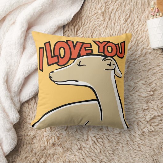 Lévrier stylisé "I love You" クッション (ブランケット)