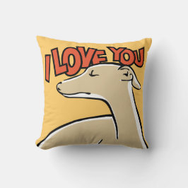 Lévrier stylisé "I love You" クッション