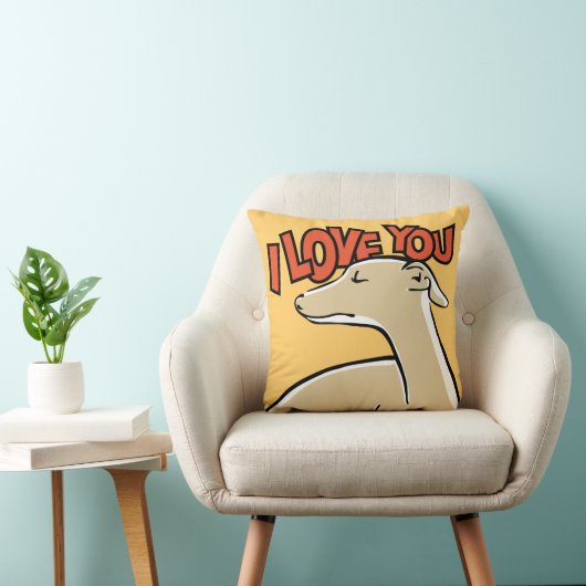 Lévrier stylisé "I love You" クッション (椅子)
