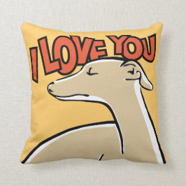 Lévrier stylisé "I love You" クッション