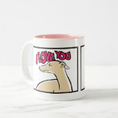 Lévrier stylisé "I love You" ツートーンマグカップ (正面左)