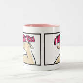 Lévrier stylisé "I love You" ツートーンマグカップ (中央)