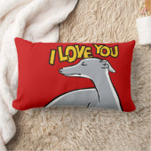 Lévrier stylisé "I love You" ランバークッション (ブランケット)