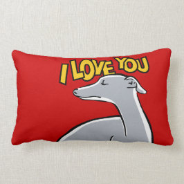 Lévrier stylisé "I love You" ランバークッション