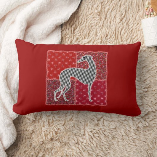 Lévrier stylisé "Patchwork" ランバークッション (ブランケット)