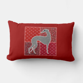 Lévrier stylisé "Patchwork" ランバークッション