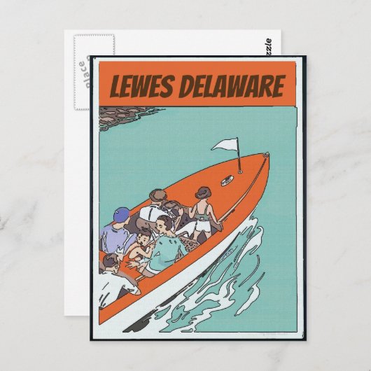 Lewes, DE,ボートに乗る,ヴィンテージスタイルはがき ポストカード (正面/裏面)