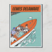 Lewes, DE,ボートに乗る,ヴィンテージスタイルはがき ポストカード (正面)