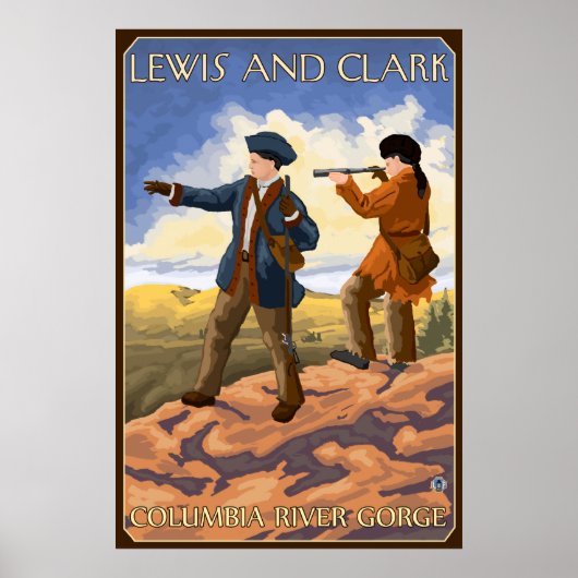 Lewis and Clark – コロンビア川峡谷，オレゴン ポスター (正面)