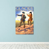 Lewis and Clark - Glacier National Park, MT キャンバスプリント (インサイチュ (ウッドフロア))