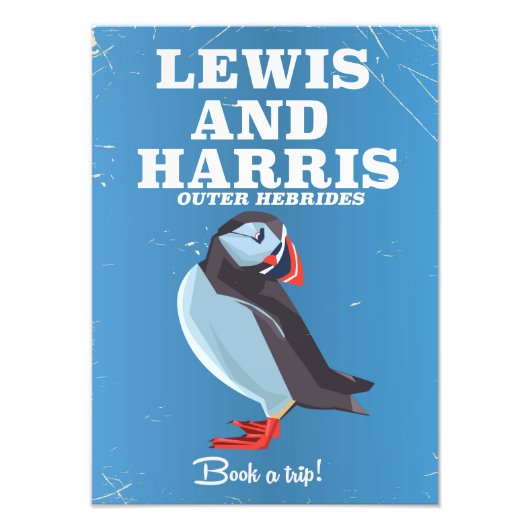 Lewis and Harris Scotland Puffin旅行ポスター フォトプリント (正面)