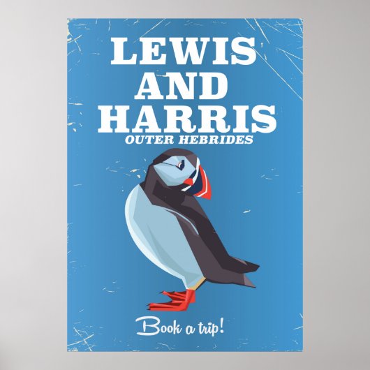 Lewis and Harris Scotland Puffin旅行ポスター ポスター (正面)