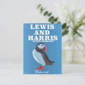 Lewis and Harris Scotland Puffin旅行ポスター ポストカード (スタンド正面)