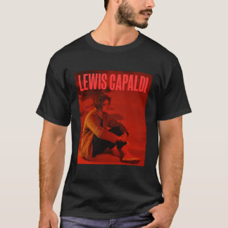 Lewis Capaldi Aurou"アルバムカバーレッド文字 Tシャツ