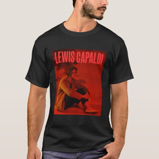 Lewis Capaldi Aurou"アルバムカバーレッド文字 Tシャツ (正面)