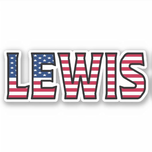 Lewis Name Vorname USA Sticker Stickerset シール (正面)