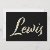 Lewis Name white gold Handwriting Karte カード (正面)