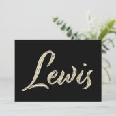 Lewis Name white gold Handwriting Karte カード (スタンド正面)
