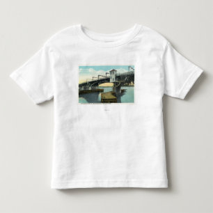Lewistonを接続する北橋および金褐色 トドラーTシャツ