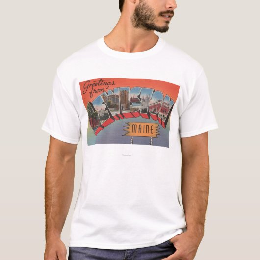 Lewiston、メイン-大きい手紙場面 Tシャツ (正面)