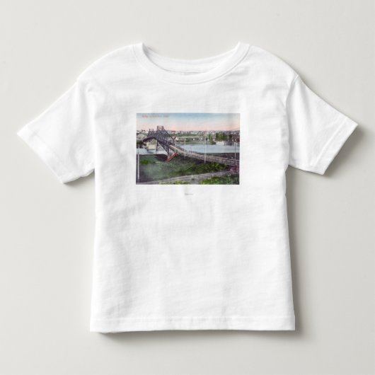 Lewiston BridgeLewiston、IDの空中写真 トドラーTシャツ (正面)