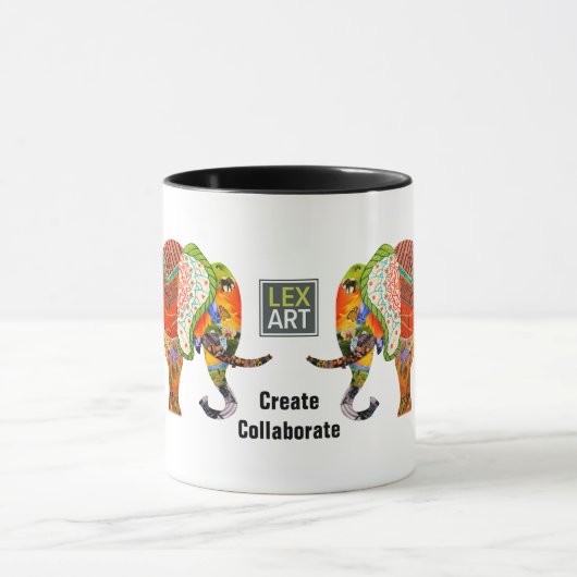 LexArt Create Collaborate Elephant Mug マグカップ (中央)