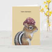 Lexie the Chipmunk birthday折り畳みグリーティングカード カード (黄色い花)