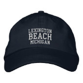 Lexington Beach Michigan Embroidered Baseball Hat 刺繍入りキャップ (正面)