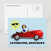 LEXINGTON, KENTUCKY 車の中の少女 アート ポストカード (正面/裏面)