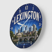 Lexington Kentucky Bluegrass State City Decor ラージ壁時計 (傾斜)