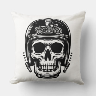 leyenda del cráneo del motociclista vintage クッション