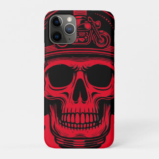 leyenda del cráneo del motociclista vintage iPhone 11 proケース
