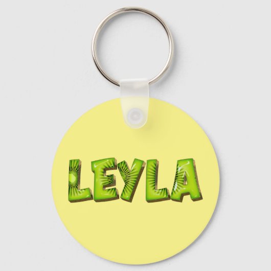 Leyla Name Kiwi Design Schlüsselanhänger キーホルダー (正面)