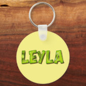 Leyla Name Kiwi Design Schlüsselanhänger キーホルダー (正面)