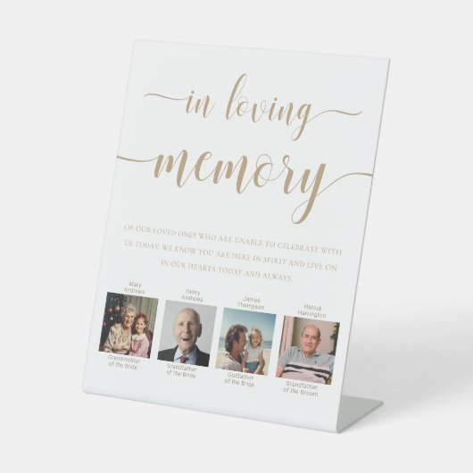 Leyton金ゴールド写真のLoving Memory 結婚's 台座サイン (正面)