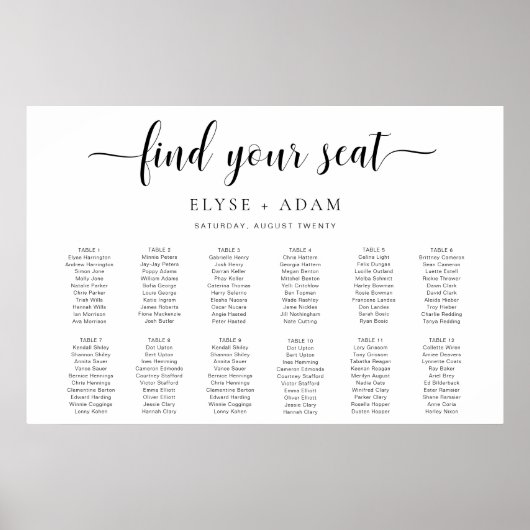 Leyton 12テーミニマルブル座席表ポスター ポスター (正面)