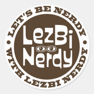 Lezbi Nerdyステッカー ラウンドシール