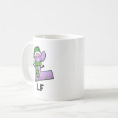 Lfおもしろい文字Lプリン コーヒーマグカップ (正面左)